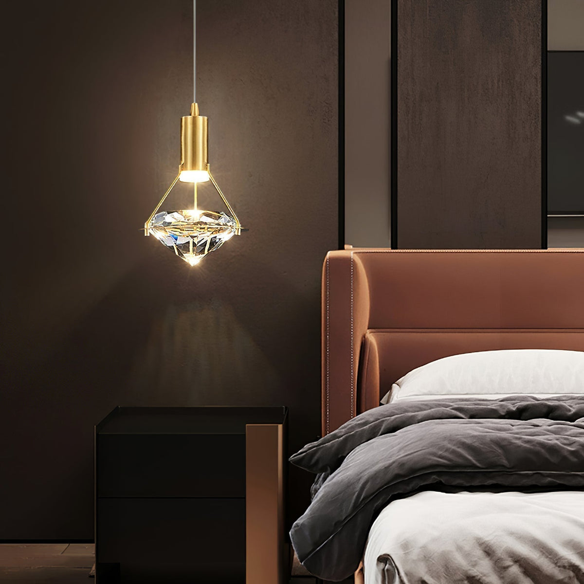 Cira Pendelleuchte Messing Kristall Elegant