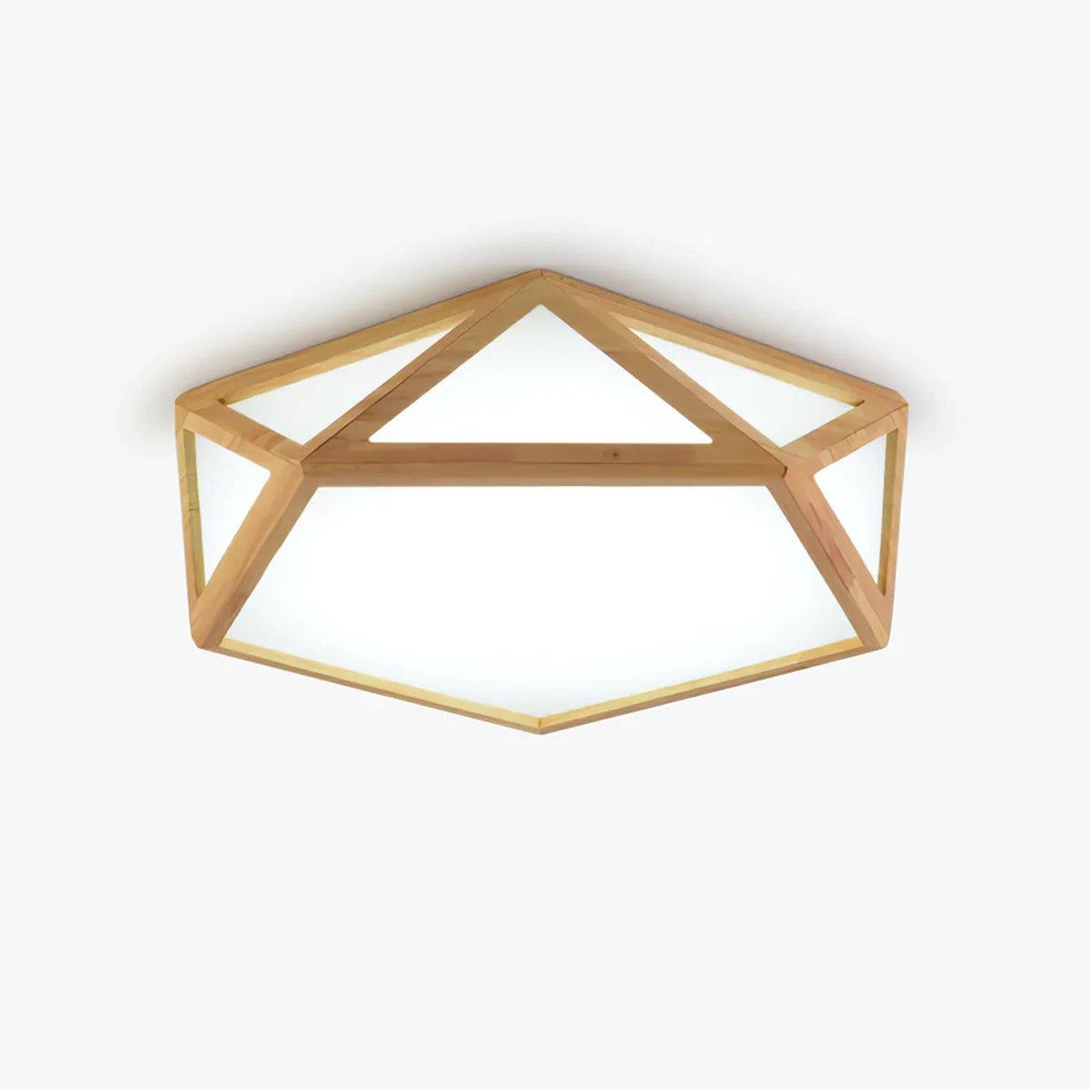 Syleneria Deckenleuchte aus Holz mit geometrischem Diamantdesign