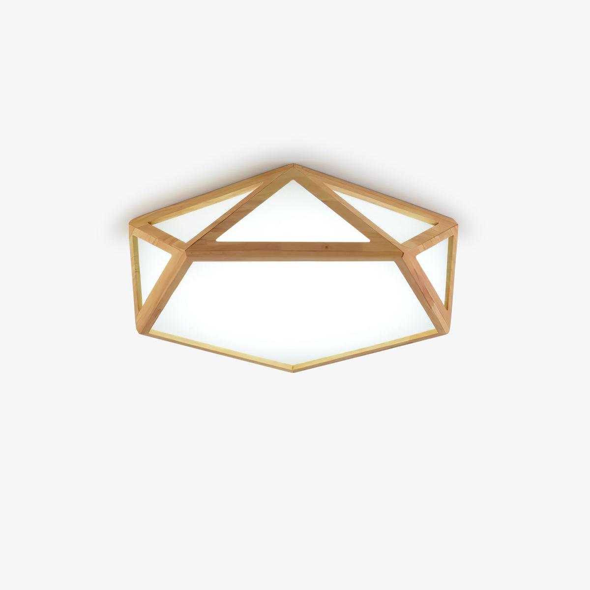 Syleneria Deckenleuchte aus Holz mit geometrischem Diamantdesign