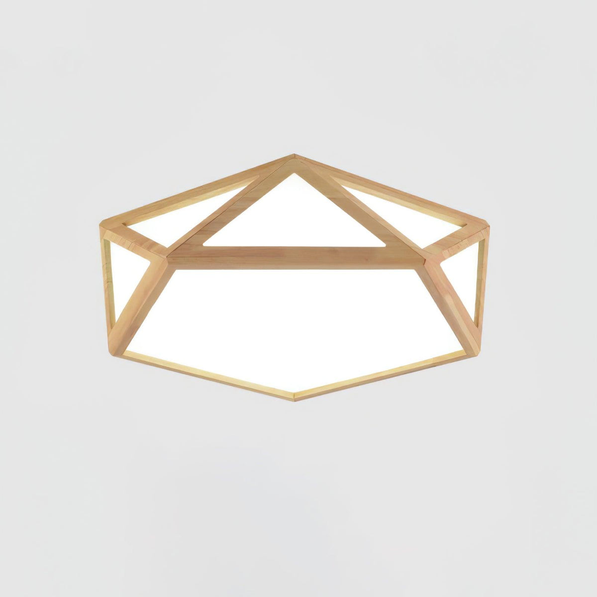 Syleneria Deckenleuchte aus Holz mit geometrischem Diamantdesign