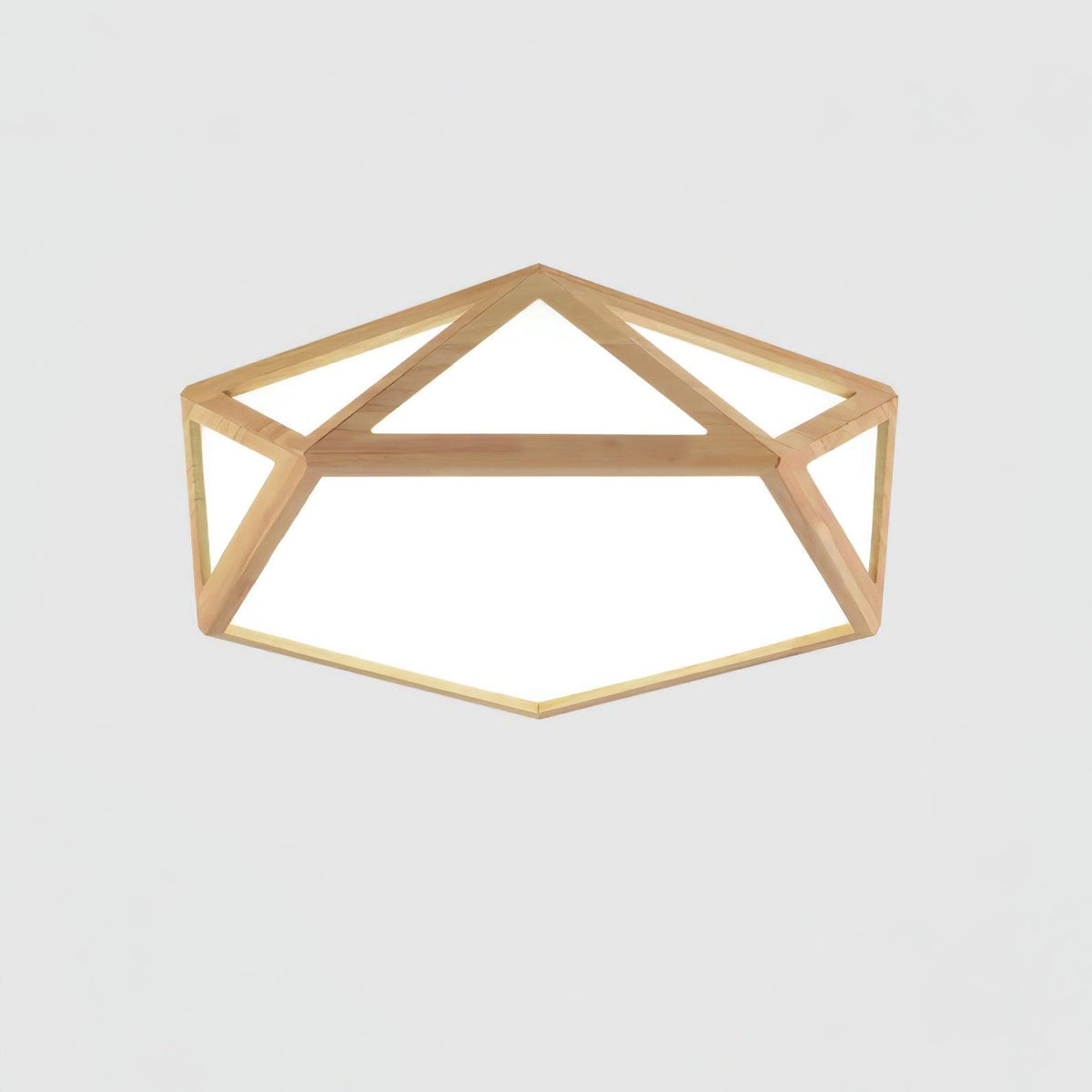 Syleneria Deckenleuchte aus Holz mit geometrischem Diamantdesign
