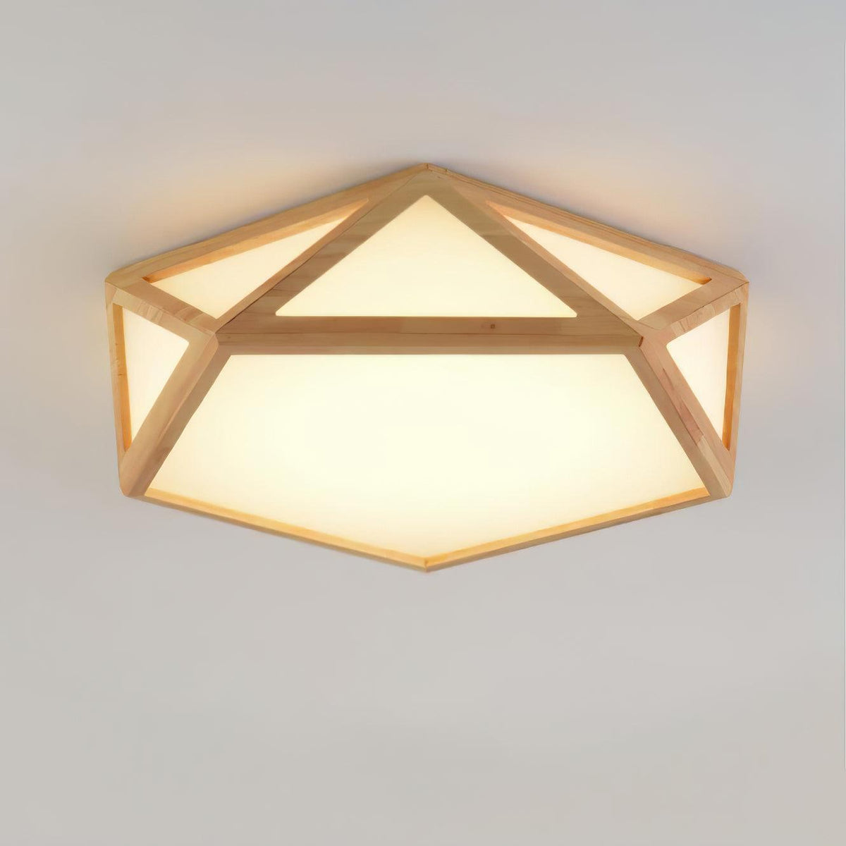 Syleneria Deckenleuchte aus Holz mit geometrischem Diamantdesign