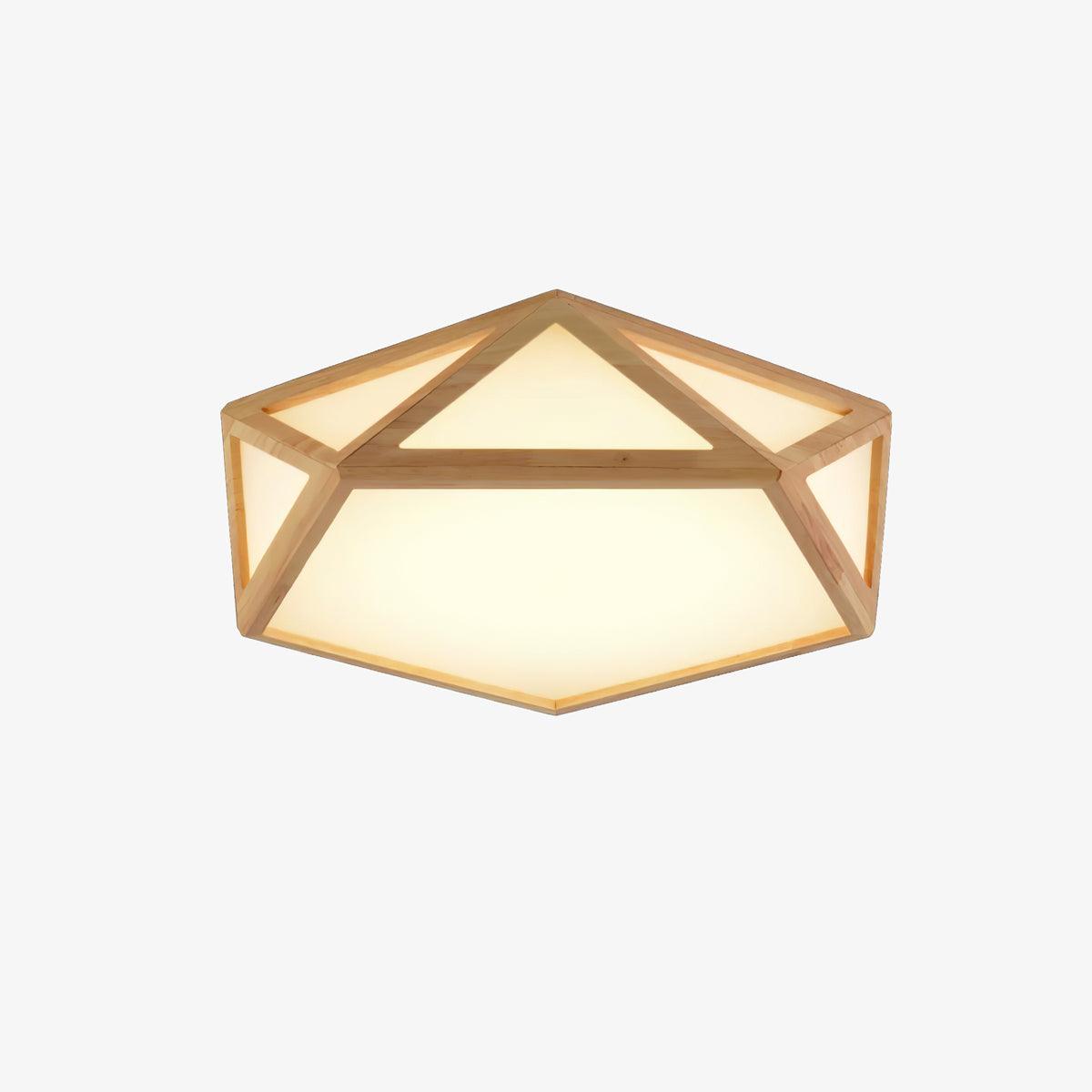 Syleneria Deckenleuchte aus Holz mit geometrischem Diamantdesign