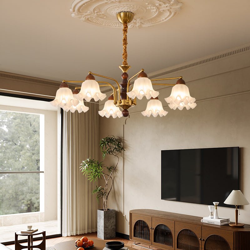 Lylaeen Kronleuchter Elegance Vintage aus Glas und Holz
