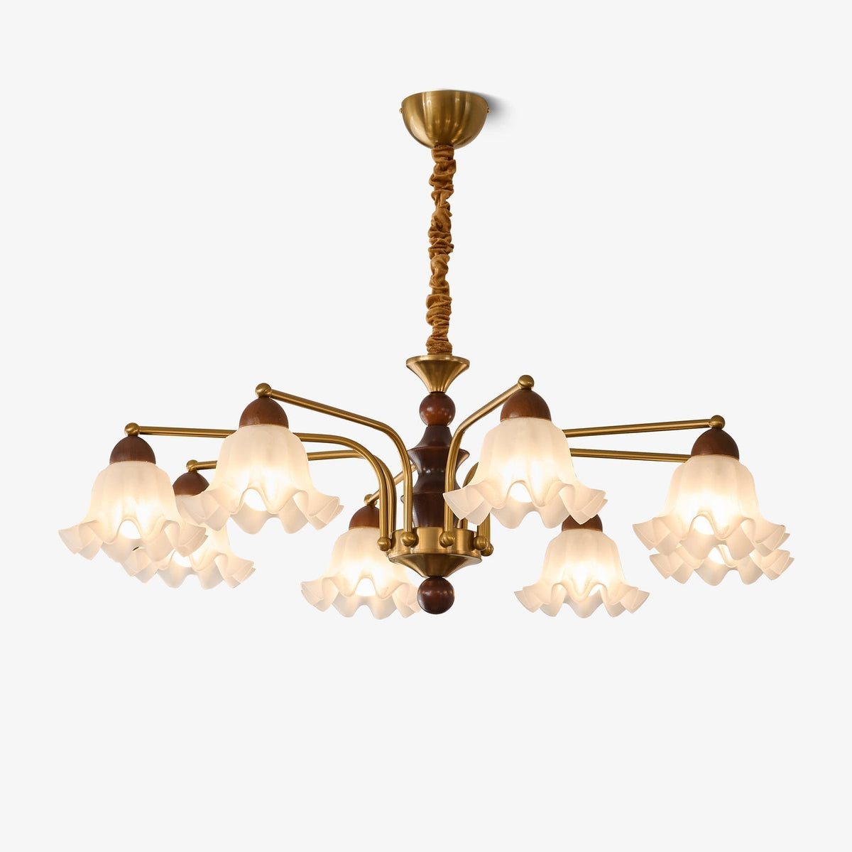 Lylaeen Kronleuchter Elegance Vintage aus Glas und Holz