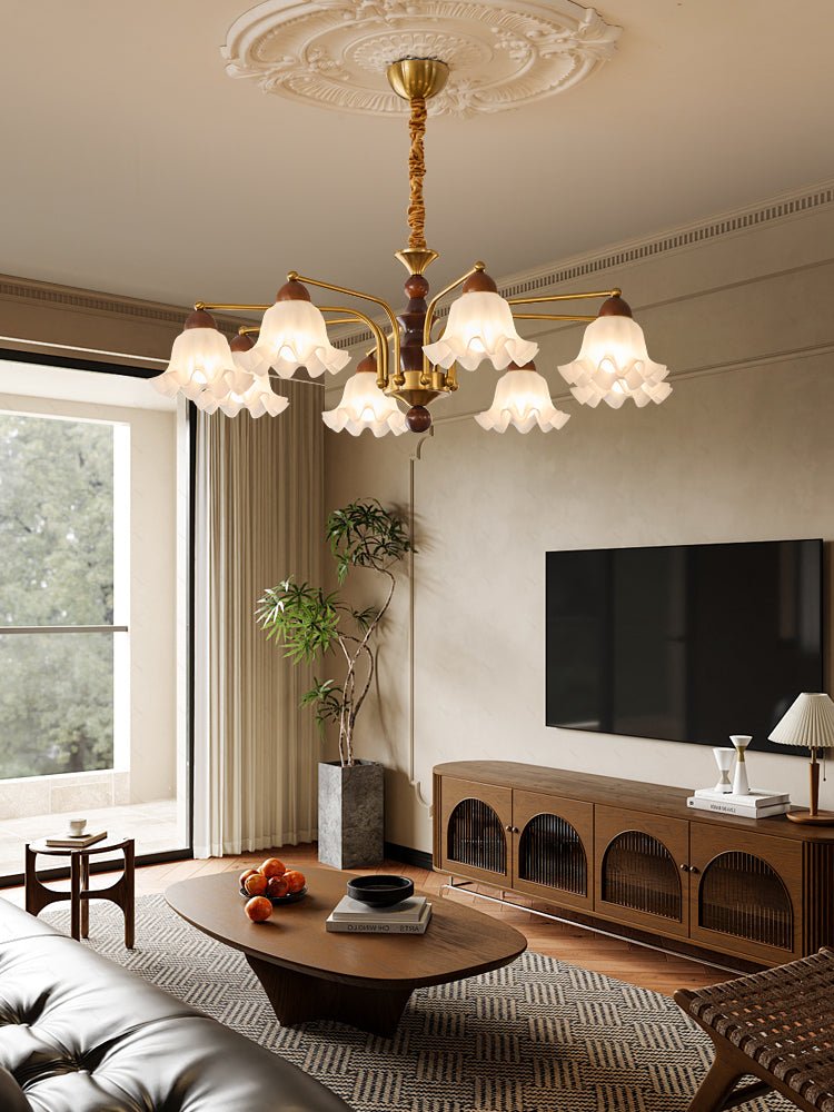 Lylaeen Kronleuchter Elegance Vintage aus Glas und Holz
