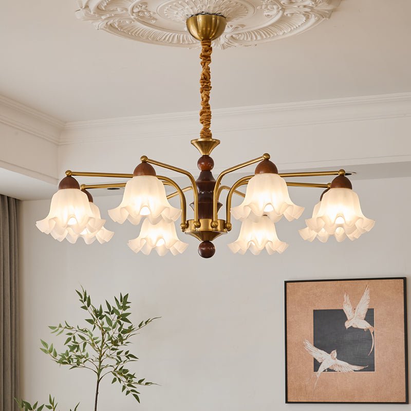 Lylaeen Kronleuchter Elegance Vintage aus Glas und Holz
