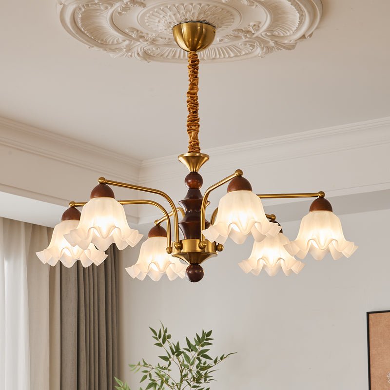 Lylaeen Kronleuchter Elegance Vintage aus Glas und Holz