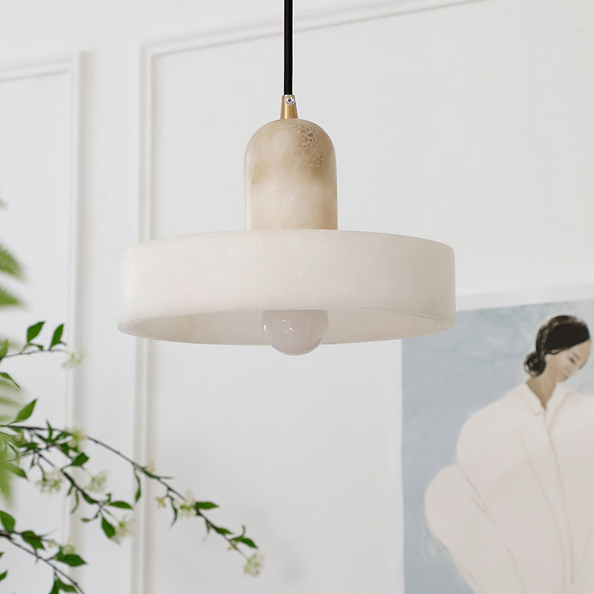 Avenorine Disc Orb Alabaster Pendelleuchte