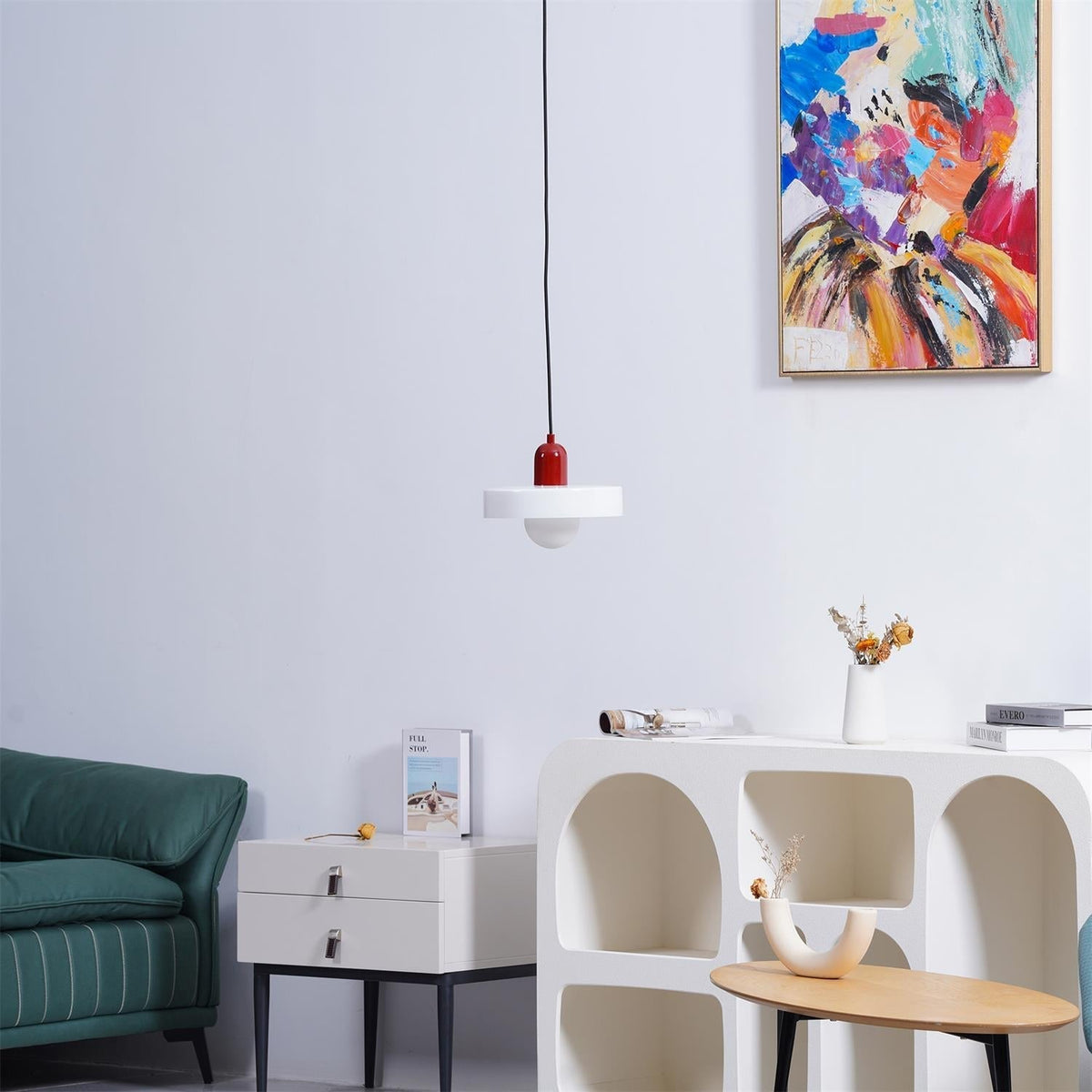 Celeleon Pendelleuchte aus Glas Minimalistisch Disc Orb Swag Wohnzimmer | Cielum