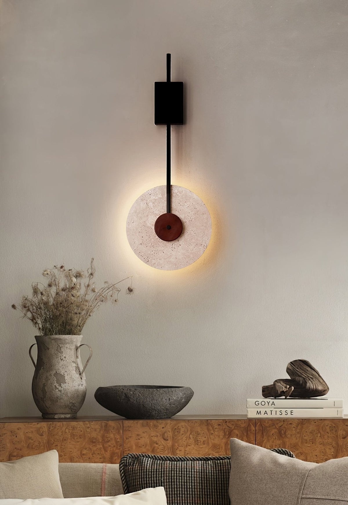 Elysia Travertine-Wandleuchte