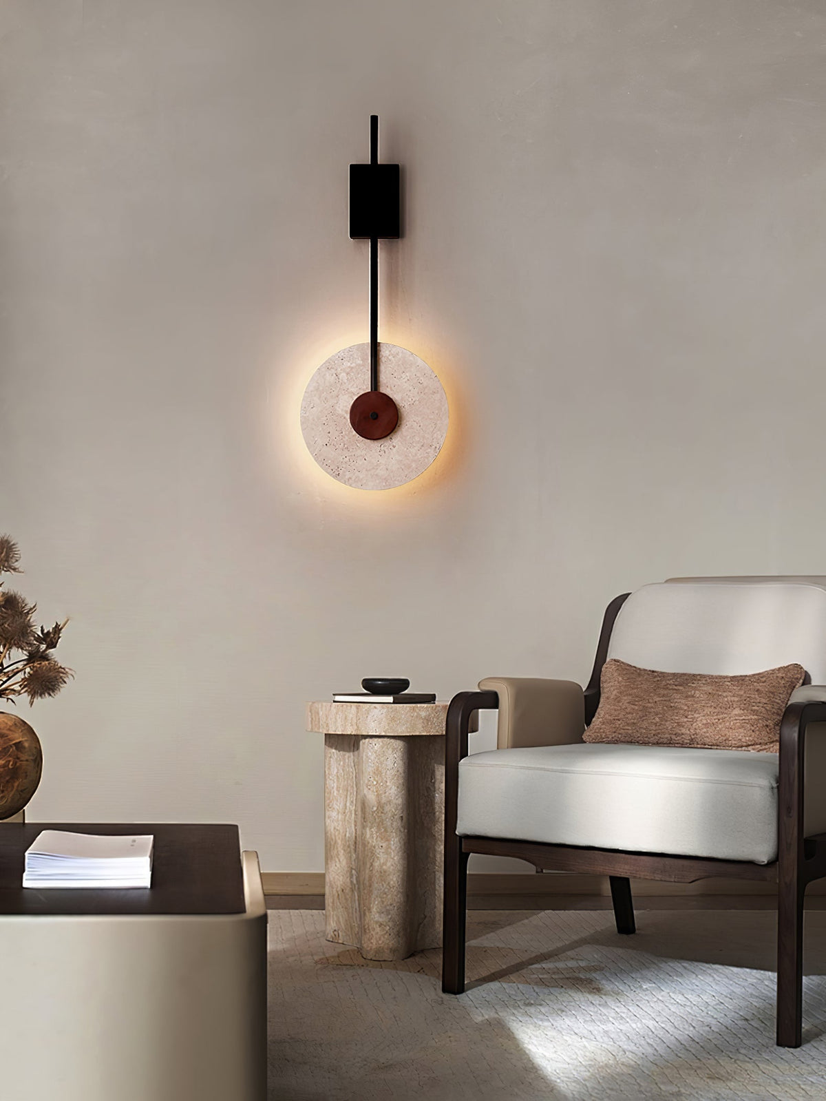 Elysia Travertine-Wandleuchte