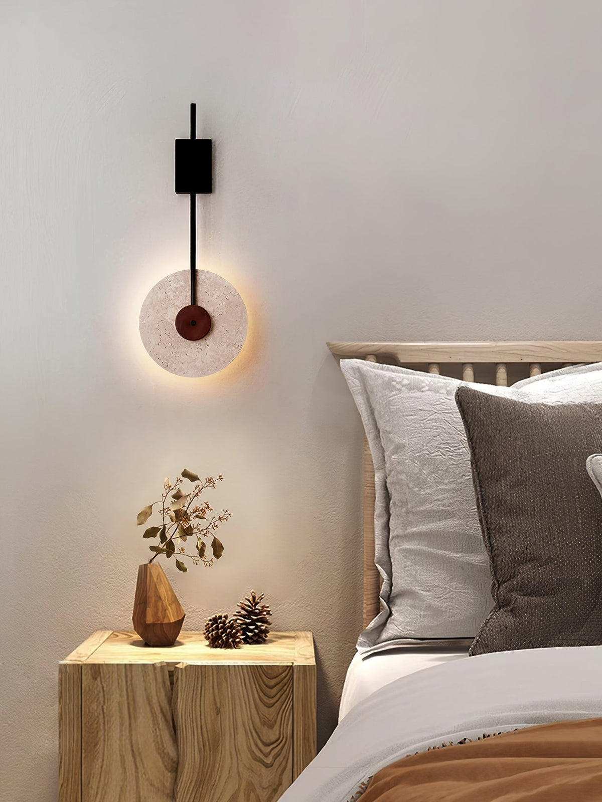 Elysia Travertine-Wandleuchte