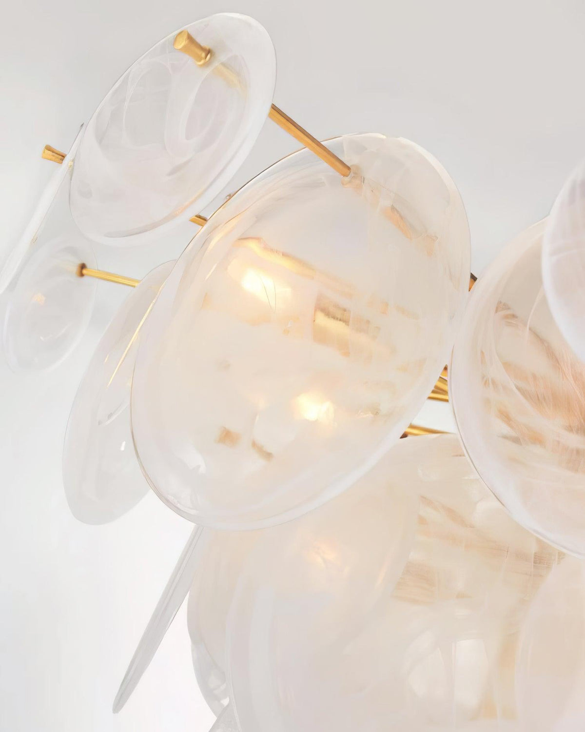Ael Kronleuchter Postmodern Luxus Scheiben Messing Glas