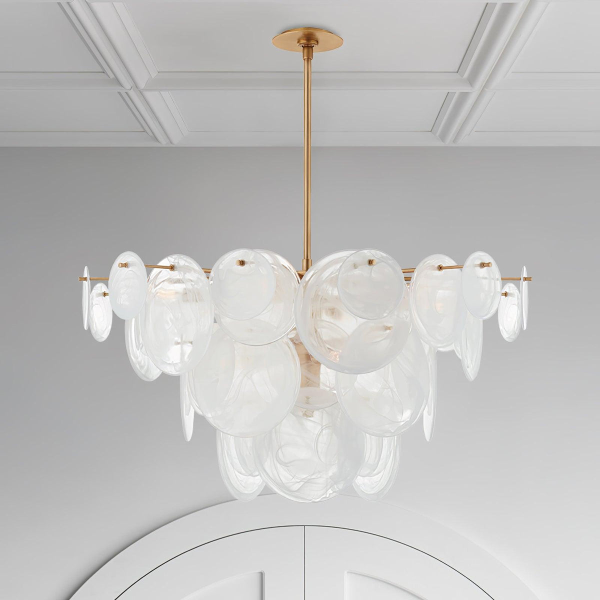 Ael Kronleuchter Postmodern Luxus Scheiben Messing Glas