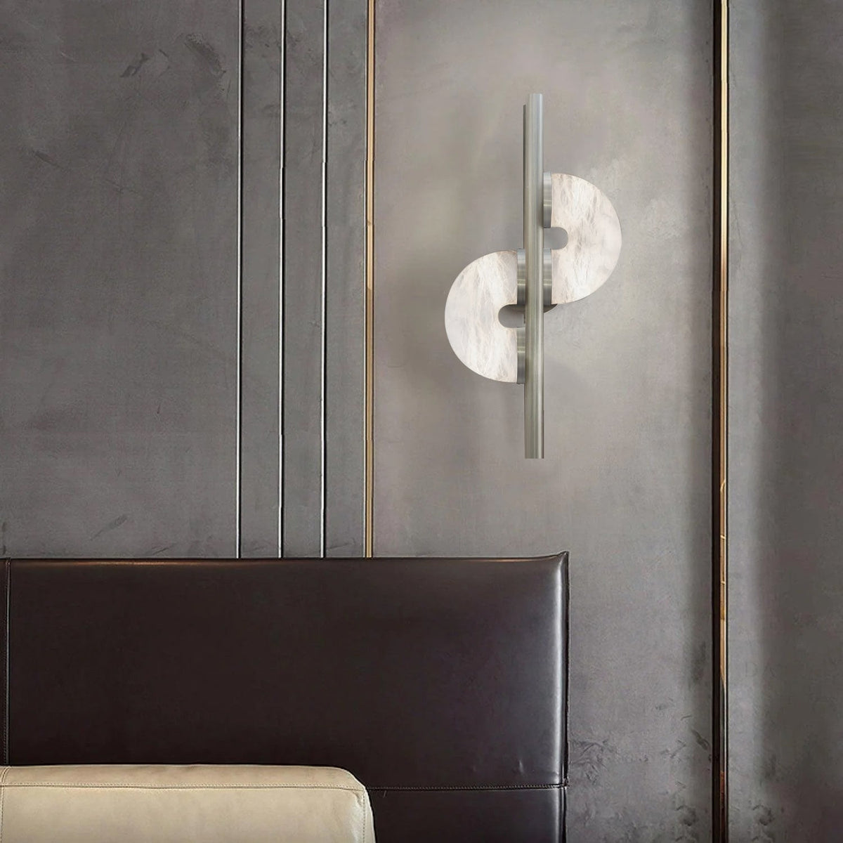 Ythar Dual Disc Alabaster Wandleuchte