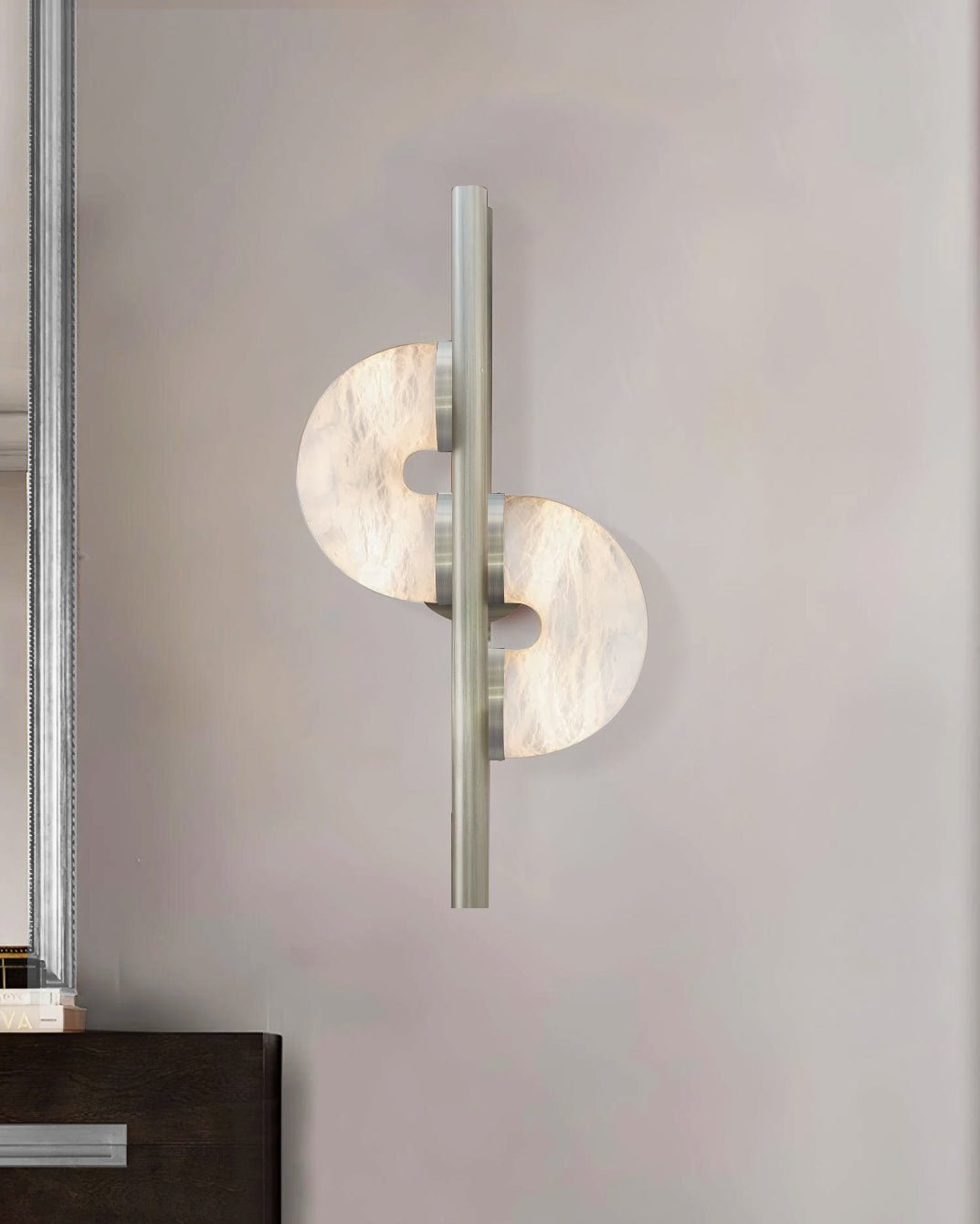 Ythar Dual Disc Alabaster Wandleuchte