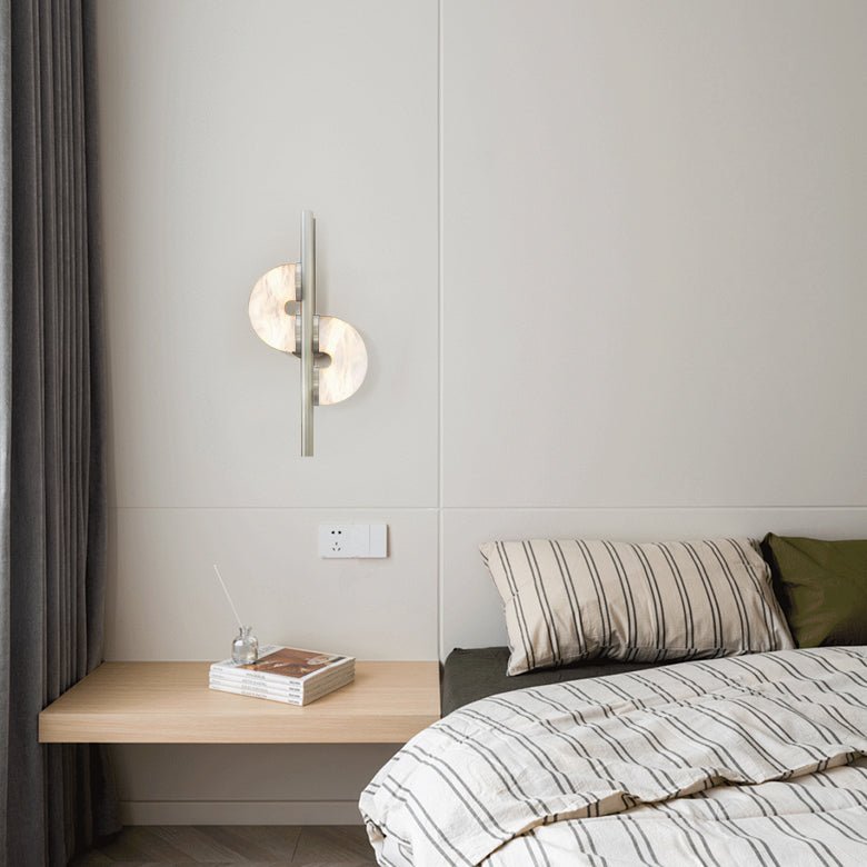 Ythar Dual Disc Alabaster Wandleuchte
