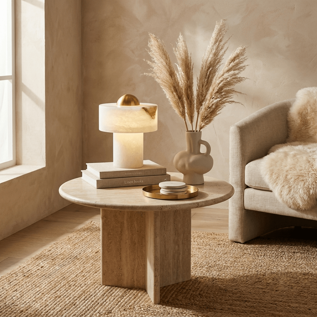 Avenisise Alabaster-Tischlampe