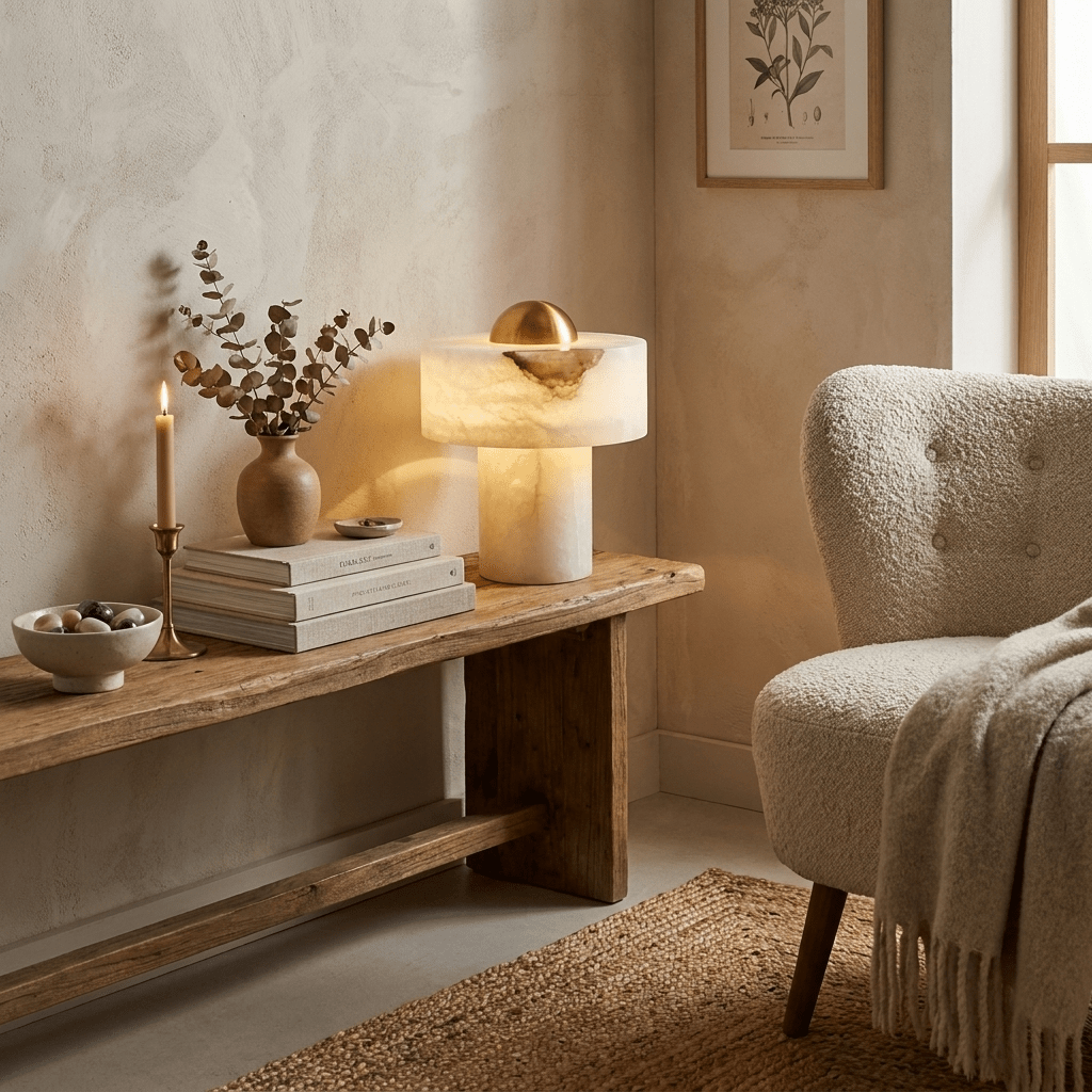 Avenisise Alabaster-Tischlampe