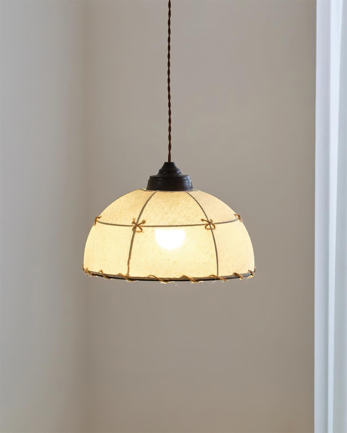 Pendelleuchte Stoffkuppel-Lampenschirm Vintage minimalistisch sanftes Leuchten