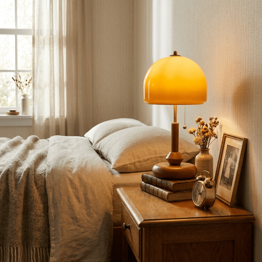 Marigold Tischleuchte aus Holz Lampenschirm