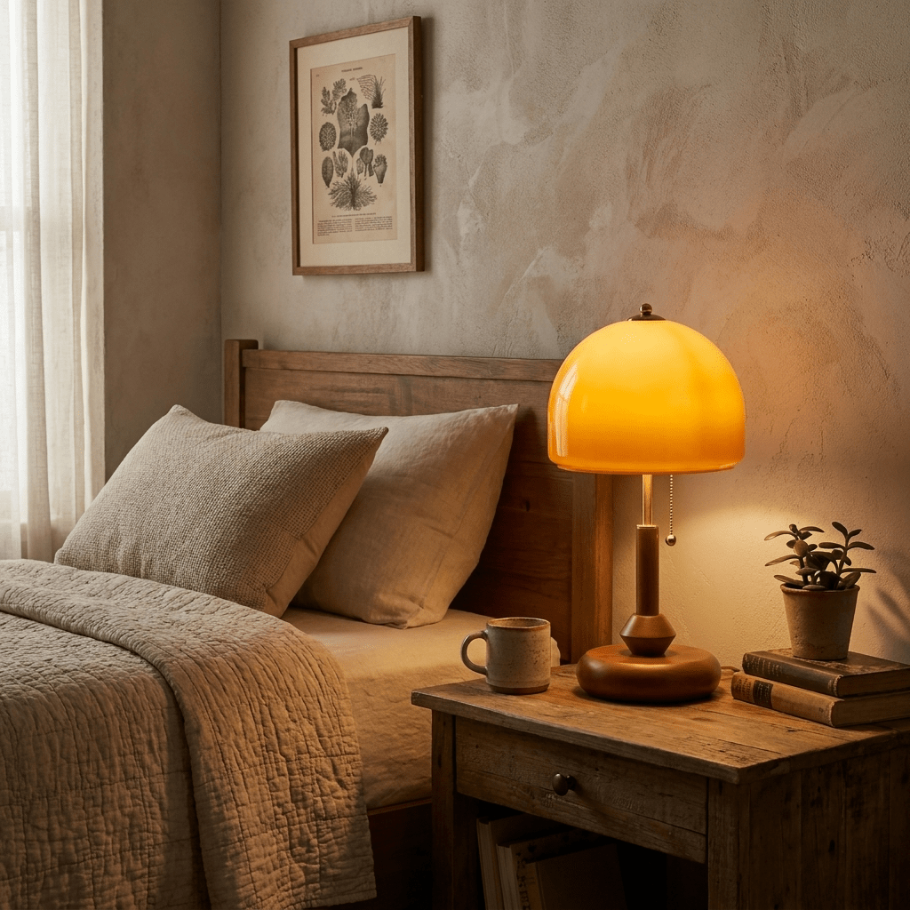 Marigold Tischleuchte aus Holz Lampenschirm