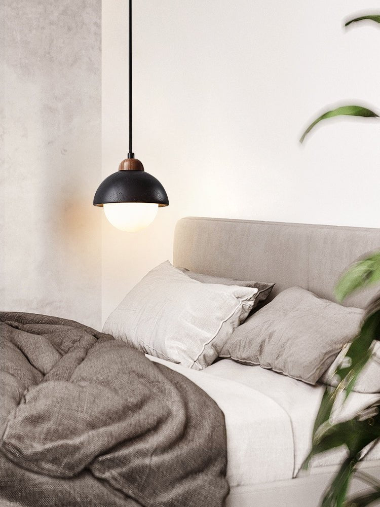 Tavoria Pendelleuchte Schwarz Travertin Simple Opal Modern für Esszimmer Küche