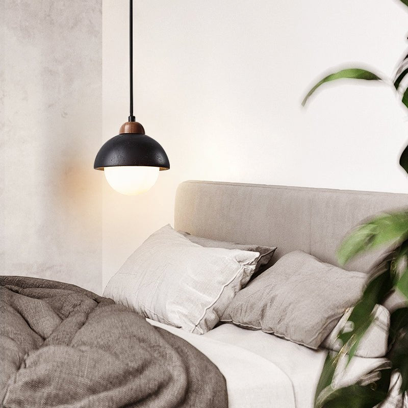 Tavoria Pendelleuchte Schwarz Travertin Simple Opal Modern für Esszimmer Küche