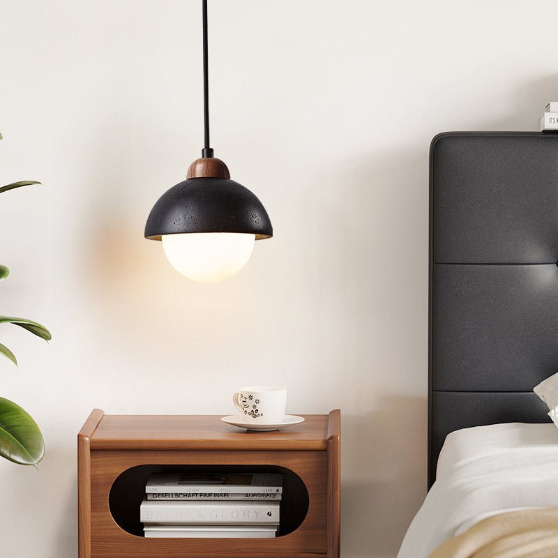 Tavoria Pendelleuchte Schwarz Travertin Simple Opal Modern für Esszimmer Küche
