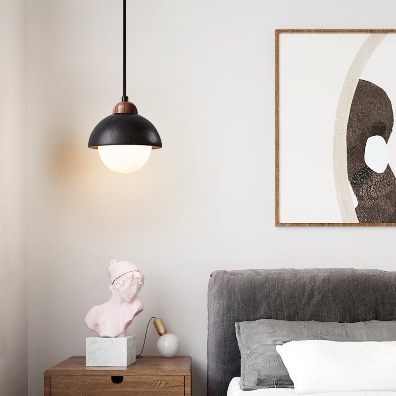 Tavoria Pendelleuchte Schwarz Travertin Simple Opal Modern für Esszimmer Küche