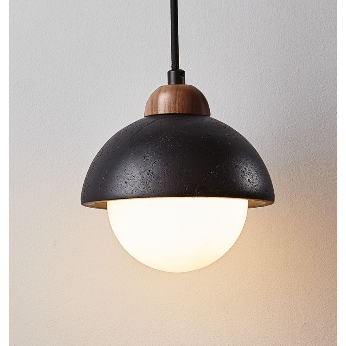 Tavoria Pendelleuchte Schwarz Travertin Simple Opal Modern für Esszimmer Küche