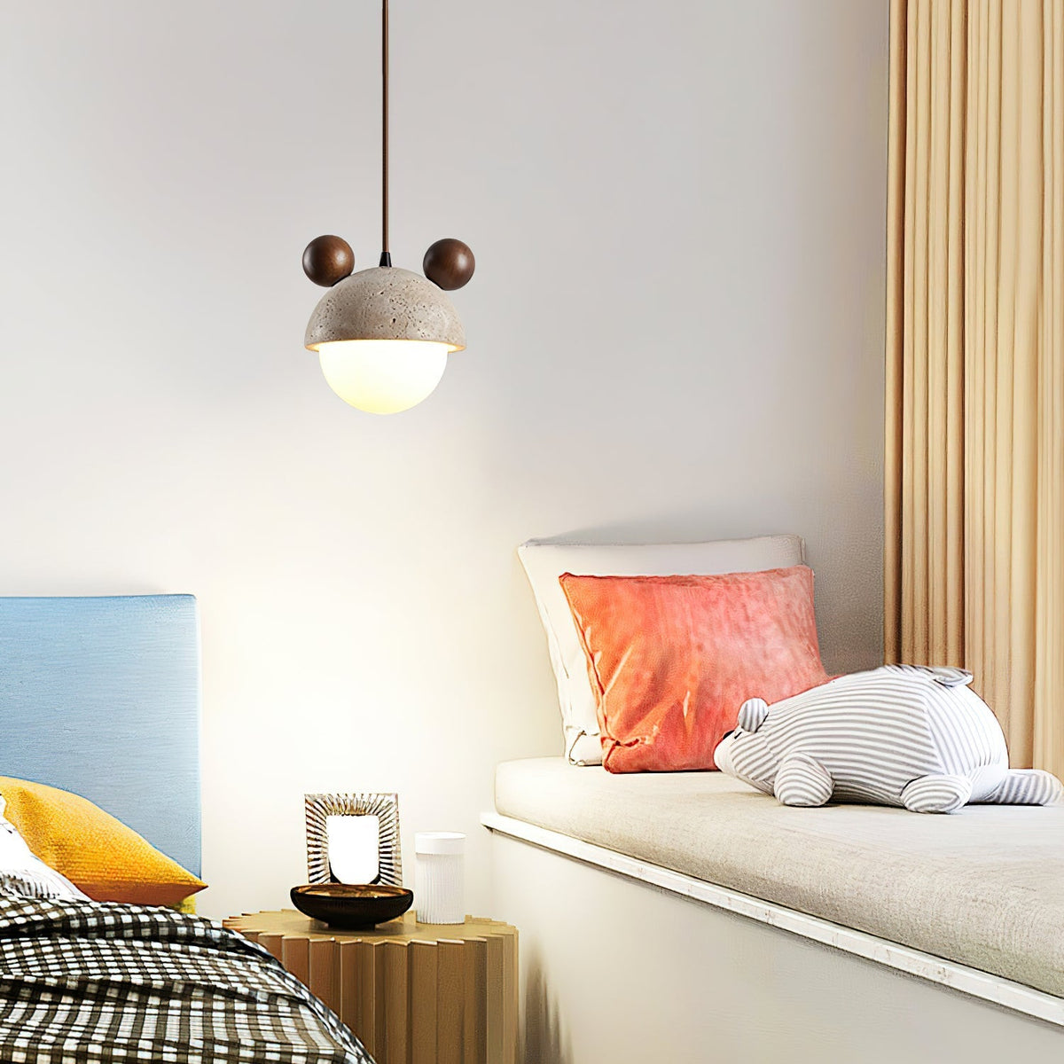 Lyraeus Mickey Travertine Pendelleuchte