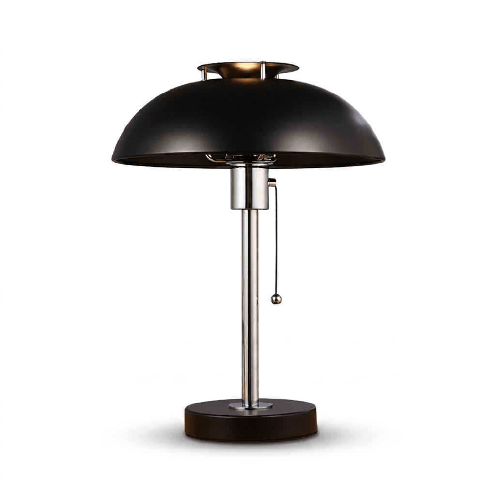 Rouven Chrome Pilz-Tischleuchte