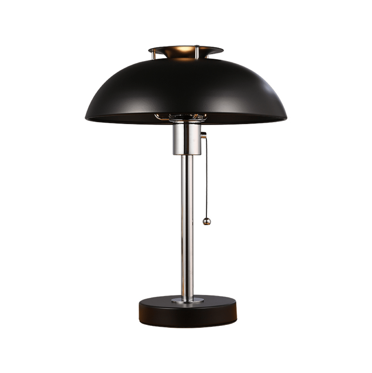 Rouven Chrome Pilz-Tischleuchte