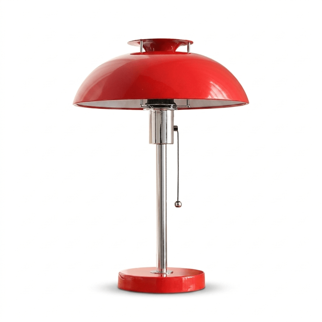 Rouven Chrome Pilz-Tischleuchte