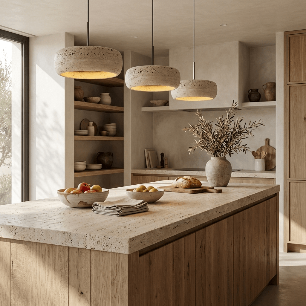 Donut Travertine Pendelleuchte