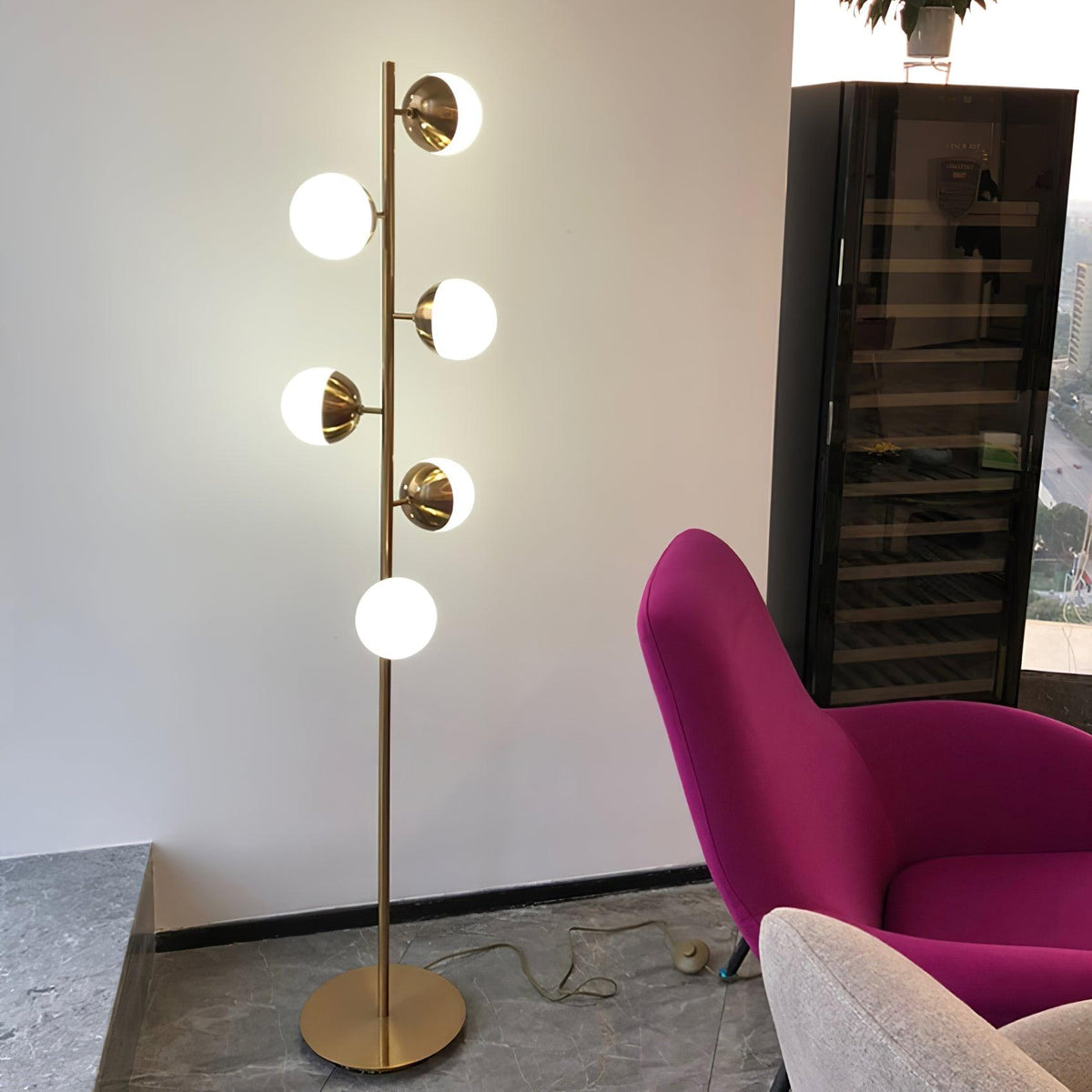 Myliryre Mid-Century-Stil Messing Stehleuchte
