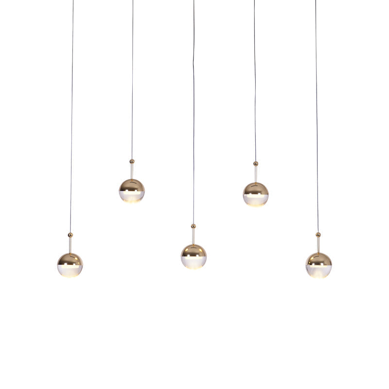 Zaneth Pendelleuchte Stahl Glas Multi Drop Kugel Minimalistisch für Treppenhaus