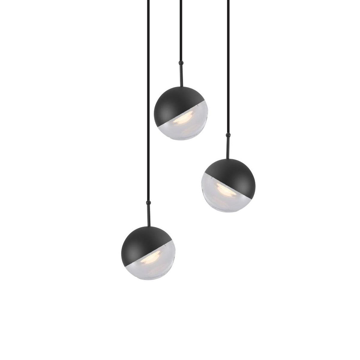 Zaneth Pendelleuchte Stahl Glas Multi Drop Kugel Minimalistisch für Treppenhaus