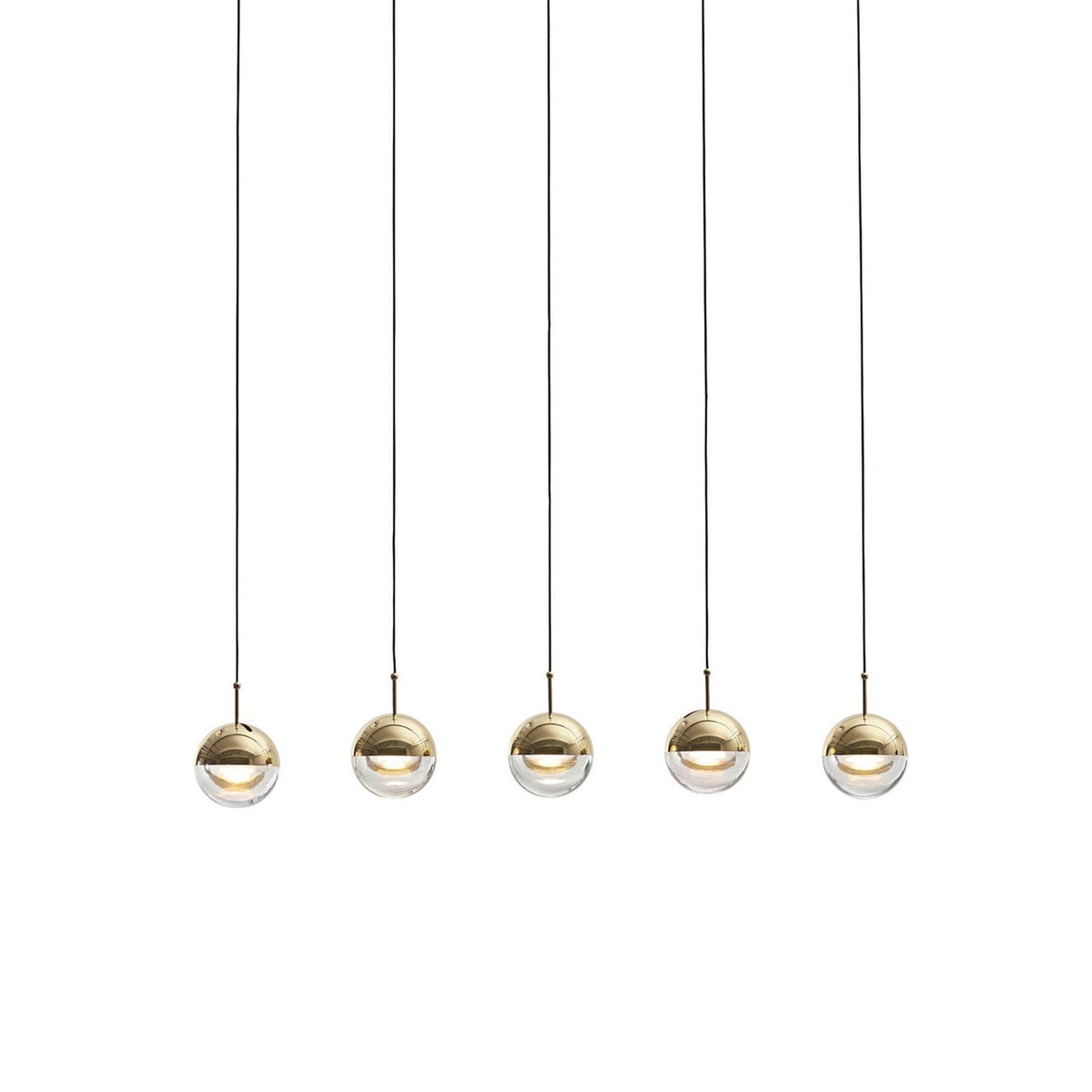 Zaneth Pendelleuchte Stahl Glas Multi Drop Kugel Minimalistisch für Treppenhaus