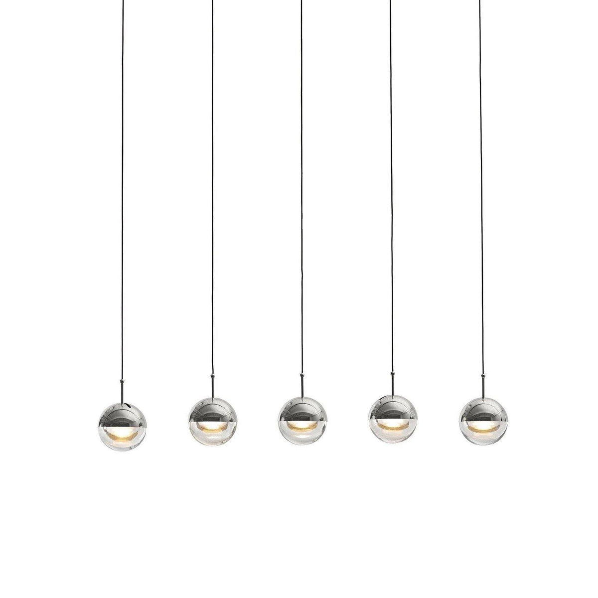 Zaneth Pendelleuchte Stahl Glas Multi Drop Kugel Minimalistisch für Treppenhaus