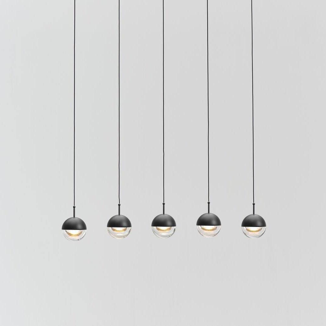 Zaneth Pendelleuchte Stahl Glas Multi Drop Kugel Minimalistisch für Treppenhaus