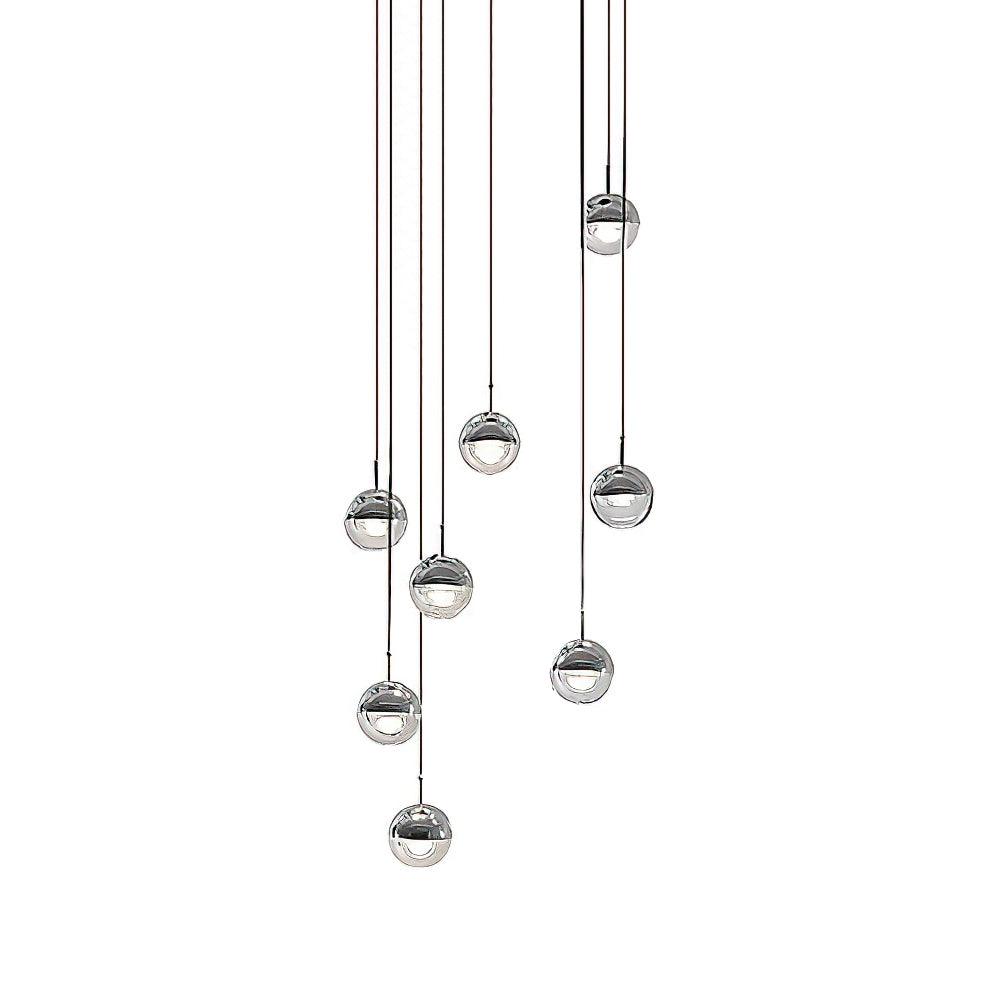 Zaneth Pendelleuchte Stahl Glas Multi Drop Kugel Minimalistisch für Treppenhaus