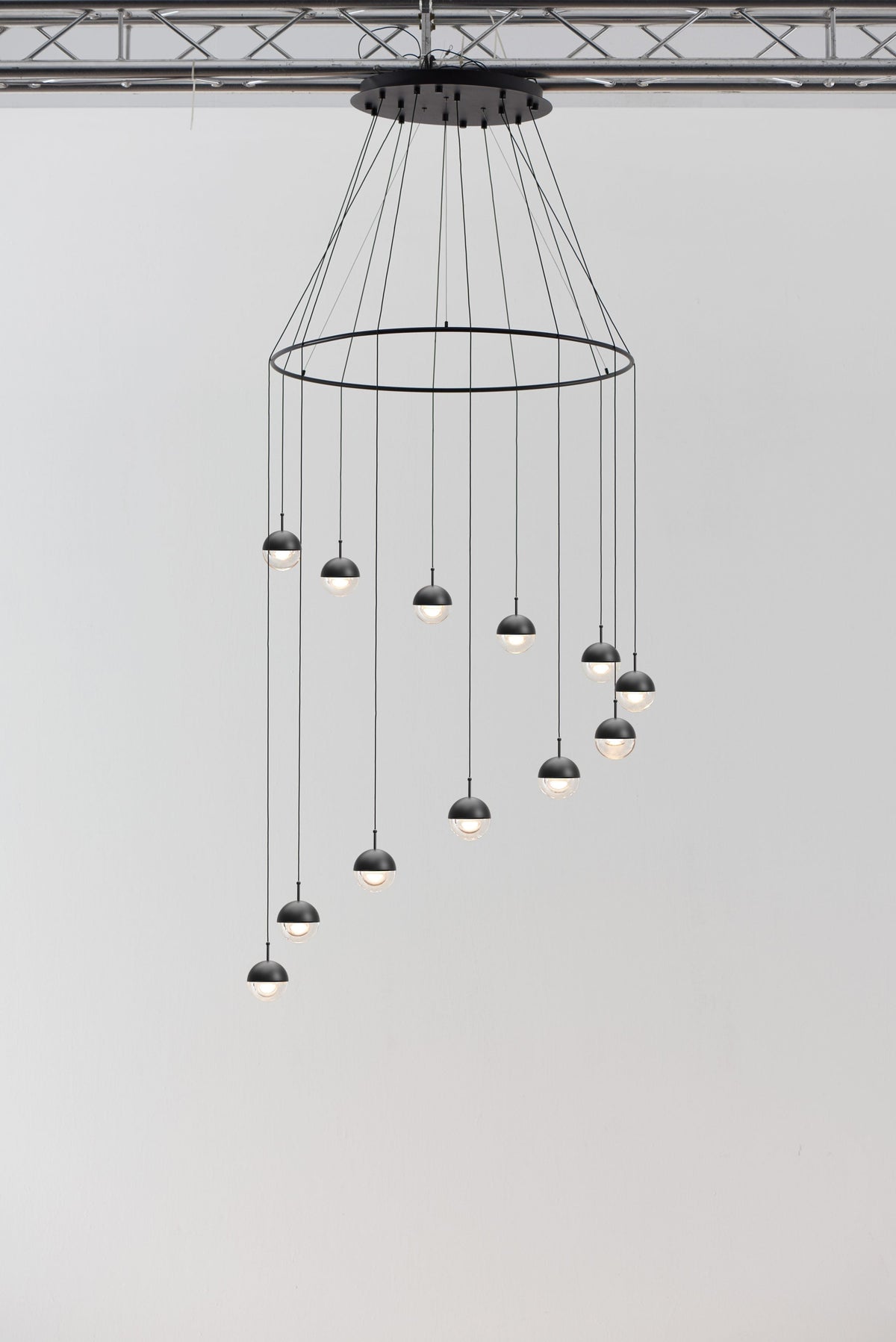 Zaneth Pendelleuchte Stahl Glas Multi Drop Kugel Minimalistisch für Treppenhaus
