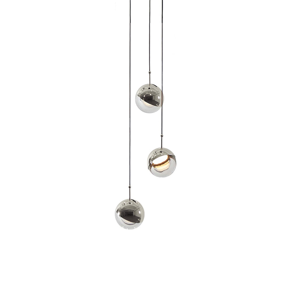 Zaneth Pendelleuchte Stahl Glas Multi Drop Kugel Minimalistisch für Treppenhaus