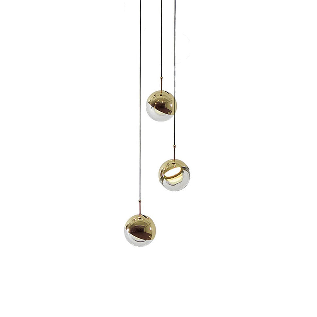 Zaneth Pendelleuchte Stahl Glas Multi Drop Kugel Minimalistisch für Treppenhaus