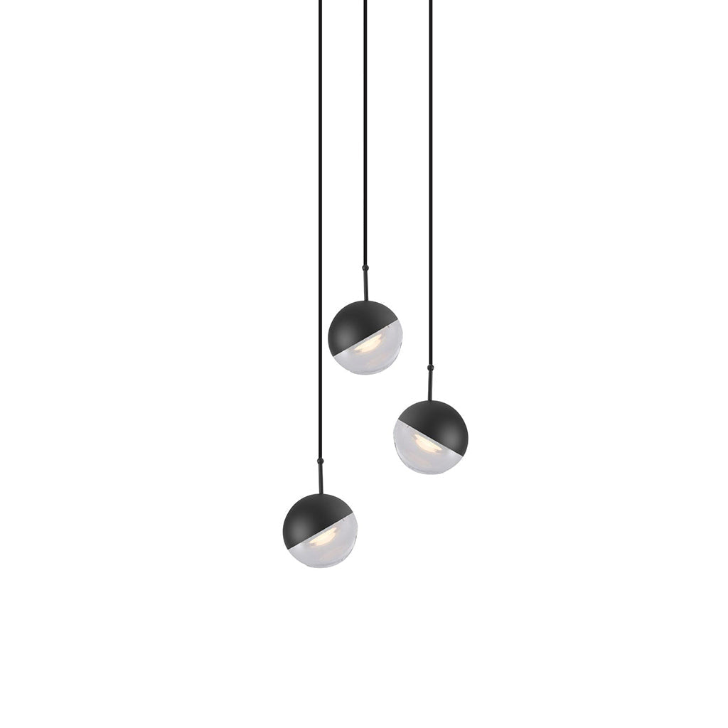 Zaneth Pendelleuchte Stahl Glas Multi Drop Kugel Minimalistisch für Treppenhaus