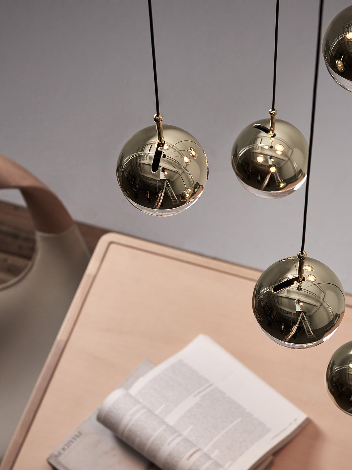 Zaneth Pendelleuchte Stahl Glas Multi Drop Kugel Minimalistisch für Treppenhaus