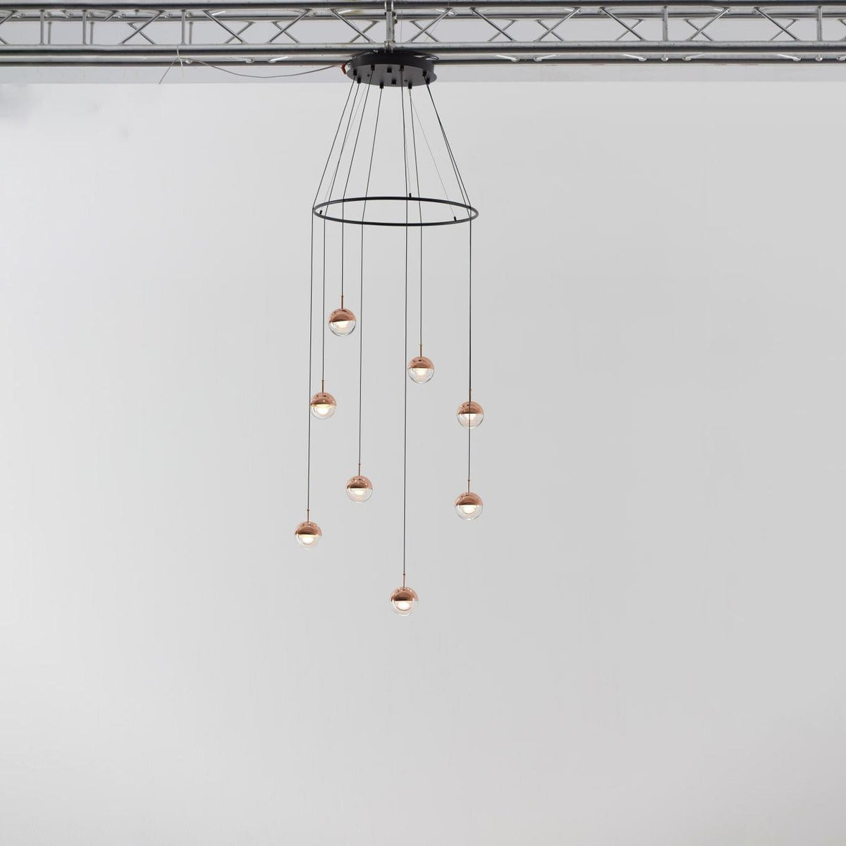 Zaneth Pendelleuchte Stahl Glas Multi Drop Kugel Minimalistisch für Treppenhaus